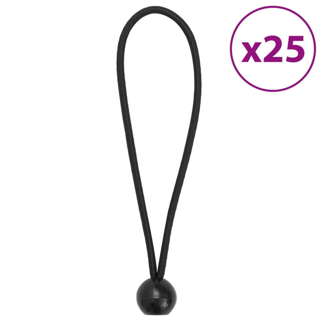 Vidaxl élastiques de tension avec boules 25 pcs 21x0,5 cm