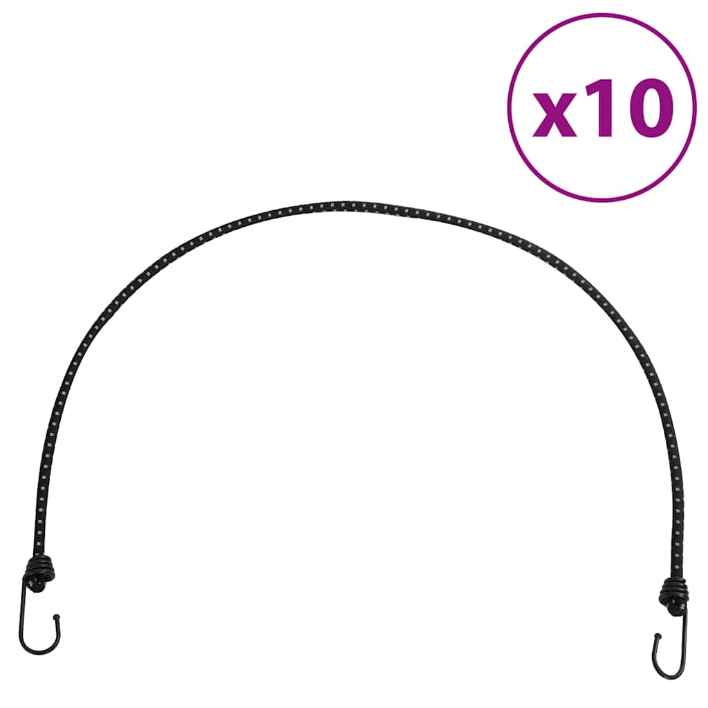 Vidaxl élastiques de tension avec bandes réfléchissantes et crochets 10 pcs 100 cm