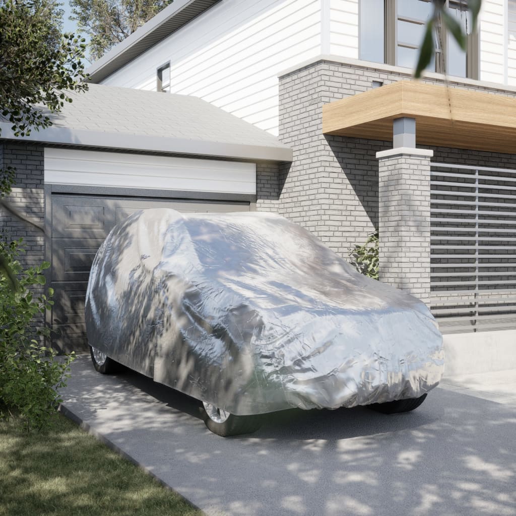 Vidaxxl Autoabdeckung für SUV mit Schnallenriemen, komplett silberfarben