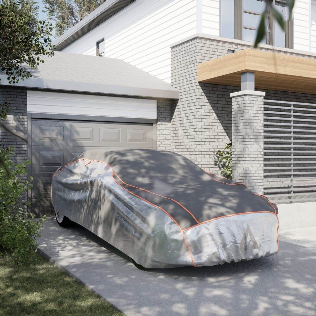 Vidaxxl car cover for sedan hail protection in silver and gray