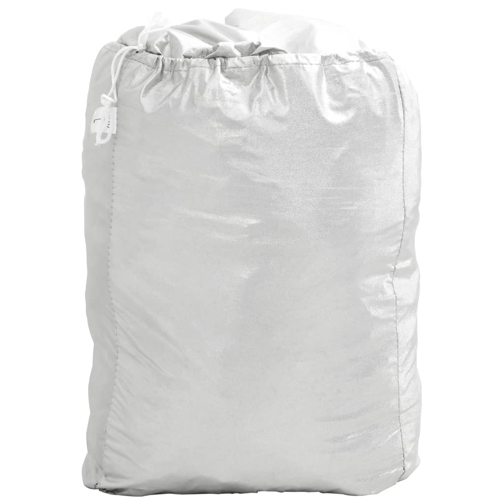 Vidaxl automobilio dangtis visureigiui su sagtimi l visiškai Peva sidabro spalvos