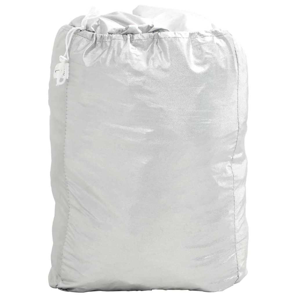 Vidaxl Autoabdeckung halb mit Haken l Peva silberfarben