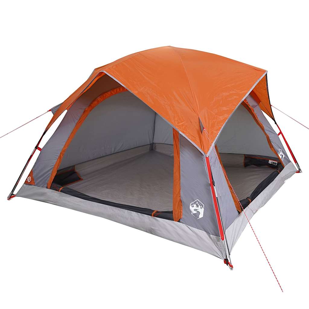 Tente VidaXL 4 personnes imperméable gris et orange