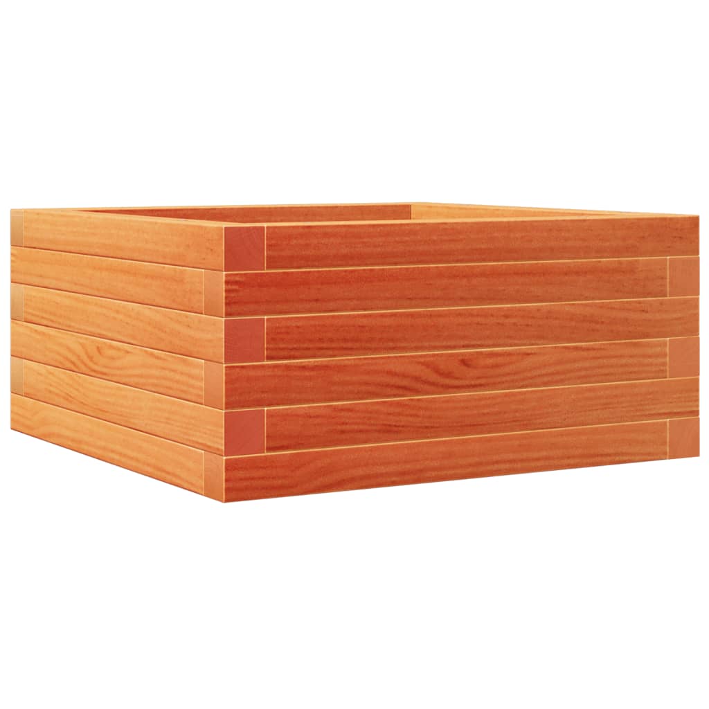 Vidaxx jardinière 50x50x23 cm bois de pin massif, marron lavé