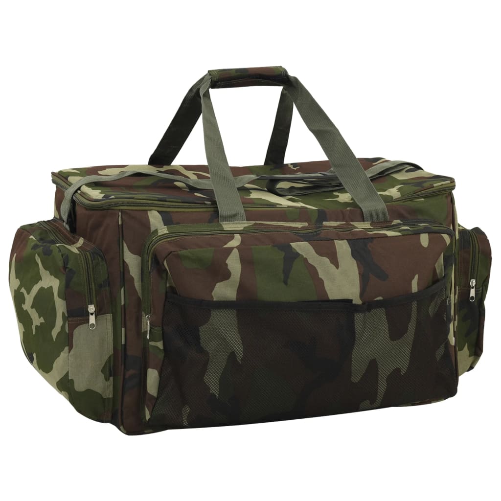 VidaXL sac de pêche imperméable camouflage tissu oxford vert