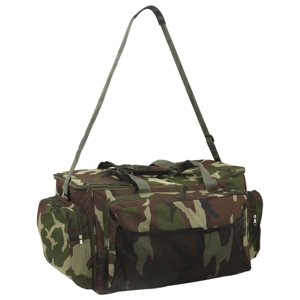 VidaXL sac de pêche imperméable camouflage tissu oxford vert