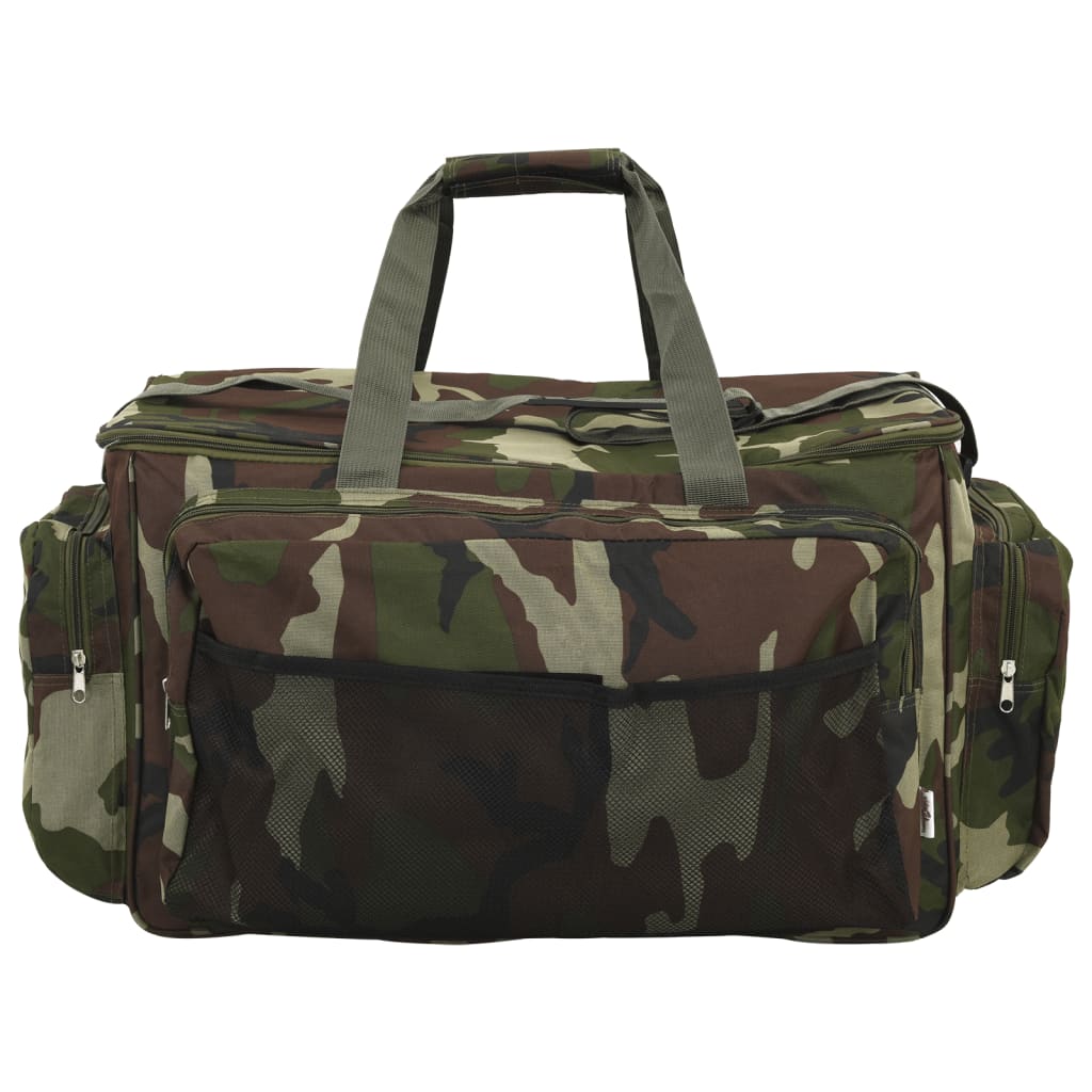 VidaXL sac de pêche imperméable camouflage tissu oxford vert