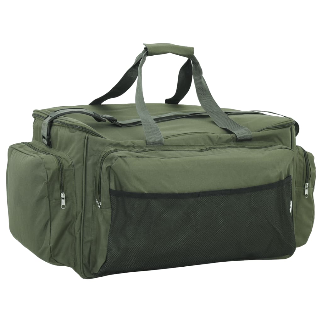 VidaXL sac de pêche tissu oxford imperméable vert foncé