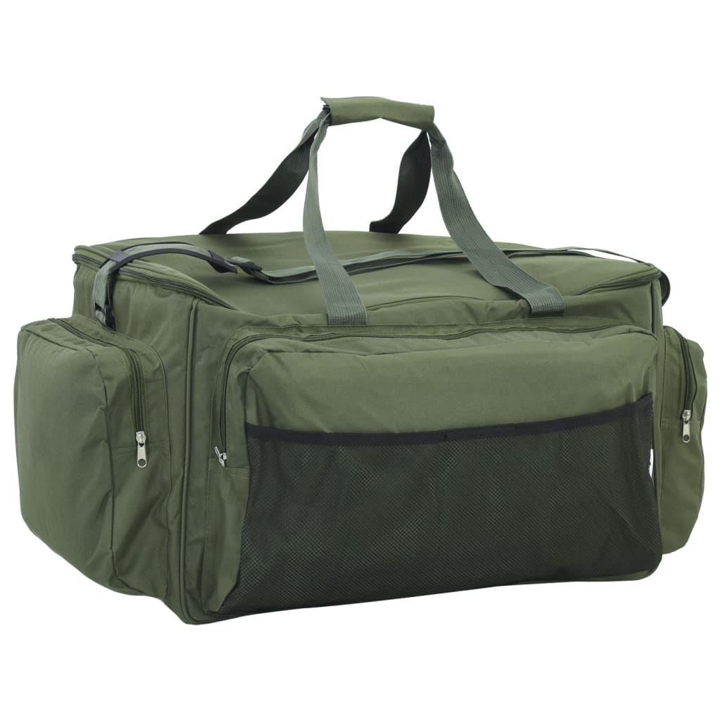 VidaXL sac de pêche tissu oxford imperméable vert foncé