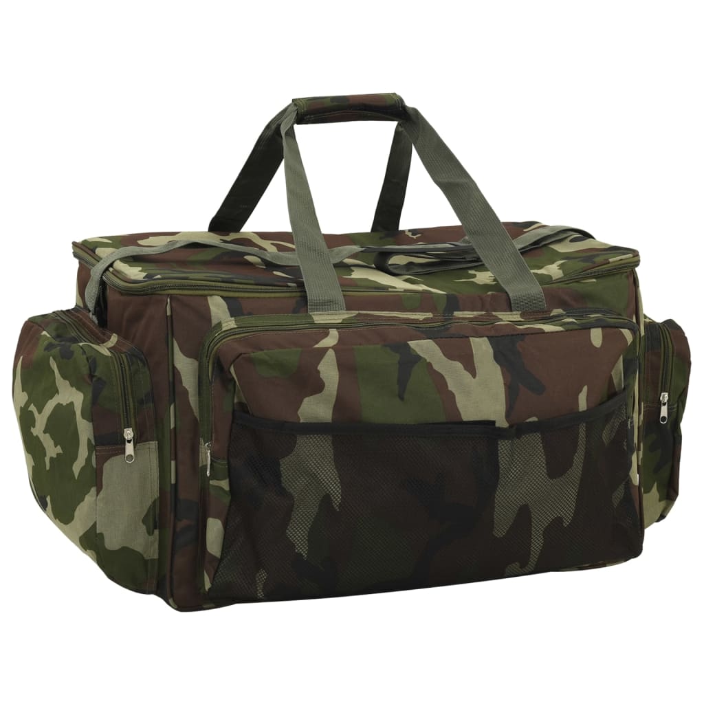 VidaXL sac de pêche imperméable camouflage tissu oxford vert