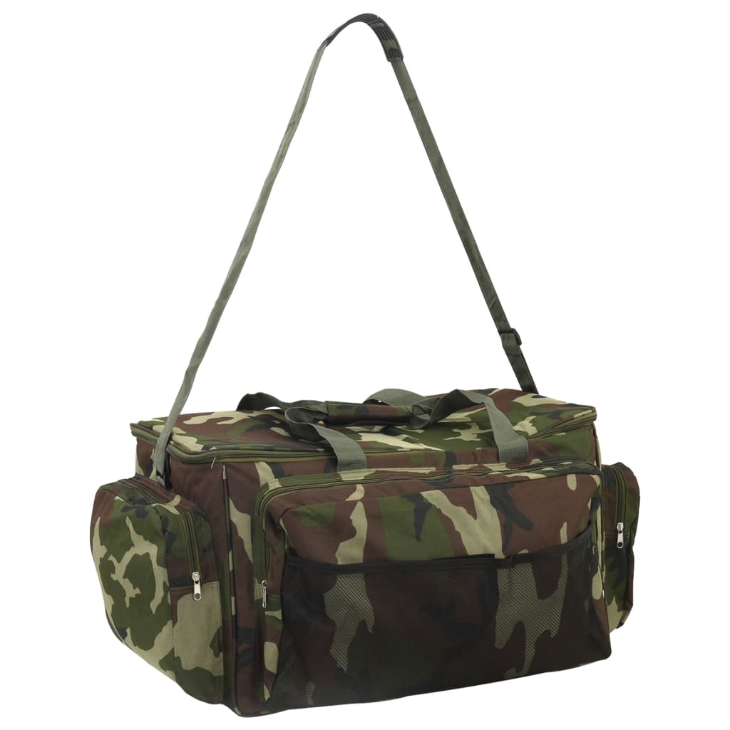 VidaXL sac de pêche imperméable camouflage tissu oxford vert