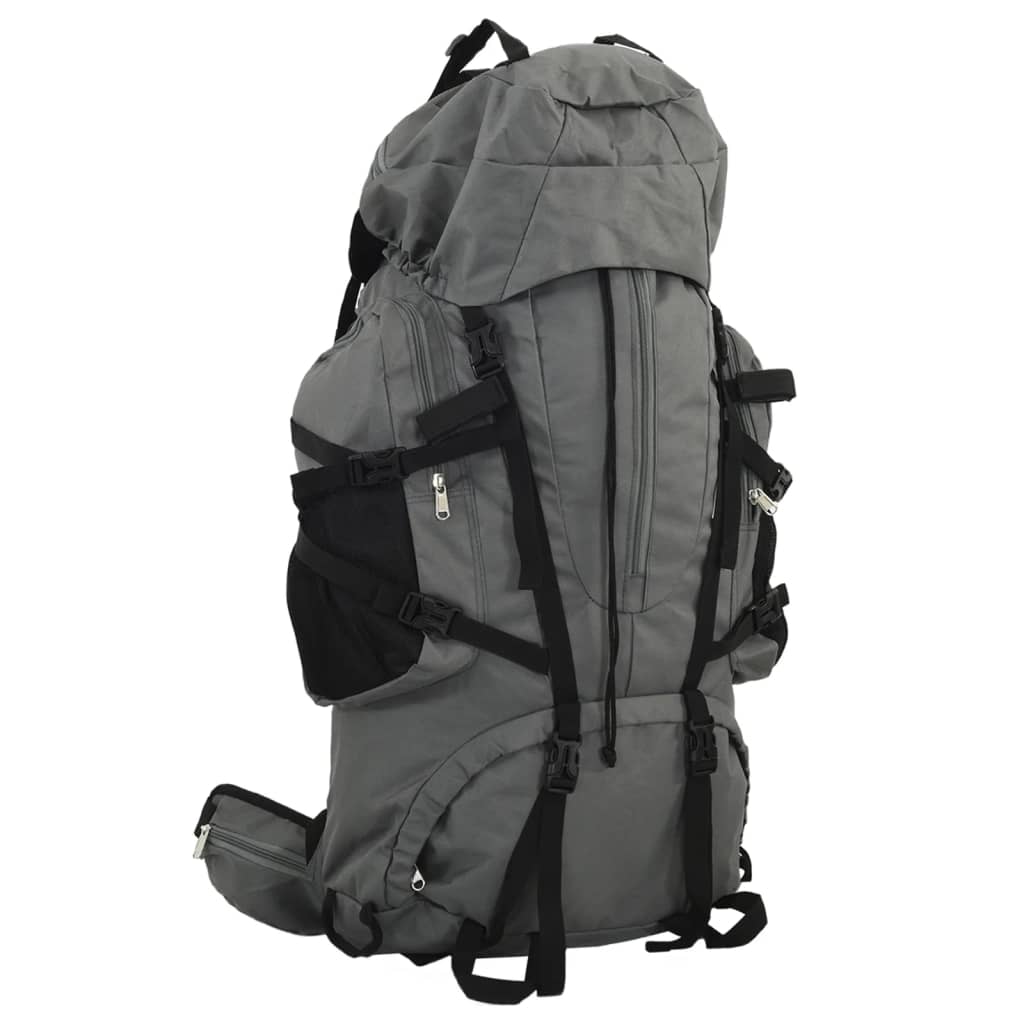 VidaXL mochila de senderismo 60 l tejido oxford gris