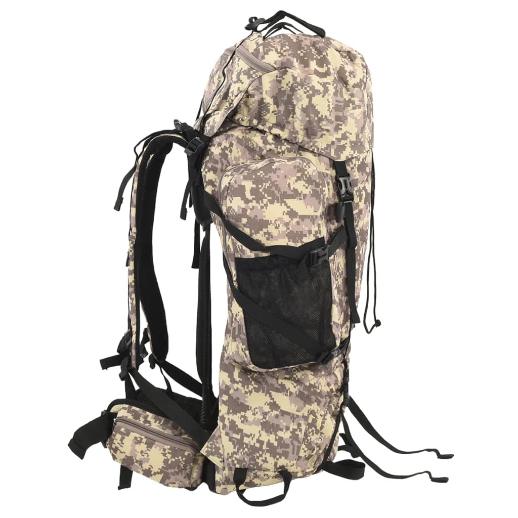 Vidaxl mochila de senderismo 60 l tejido oxford camuflaje marrón camel