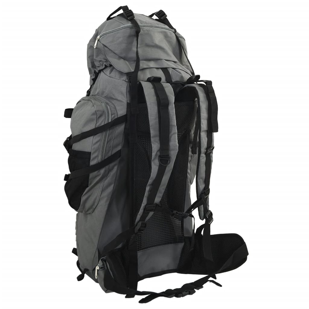 VidaXL mochila de senderismo 80 l tejido oxford gris