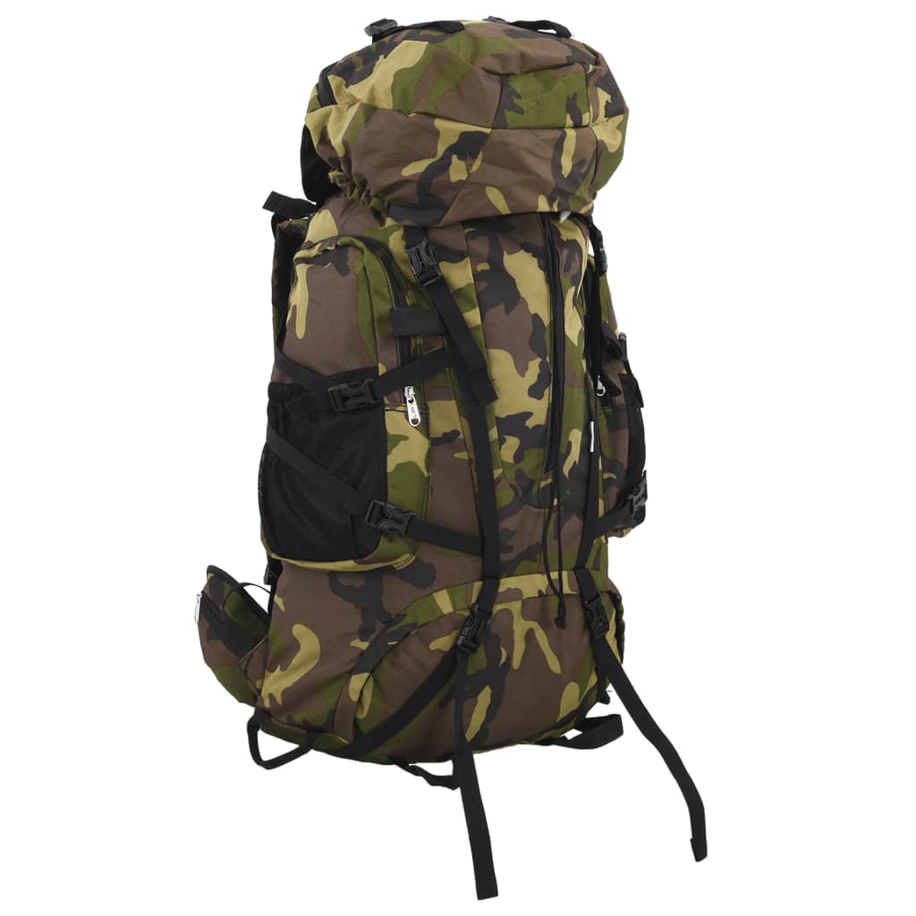 VidaXL mochila de senderismo 80 l tejido oxford camuflaje verde