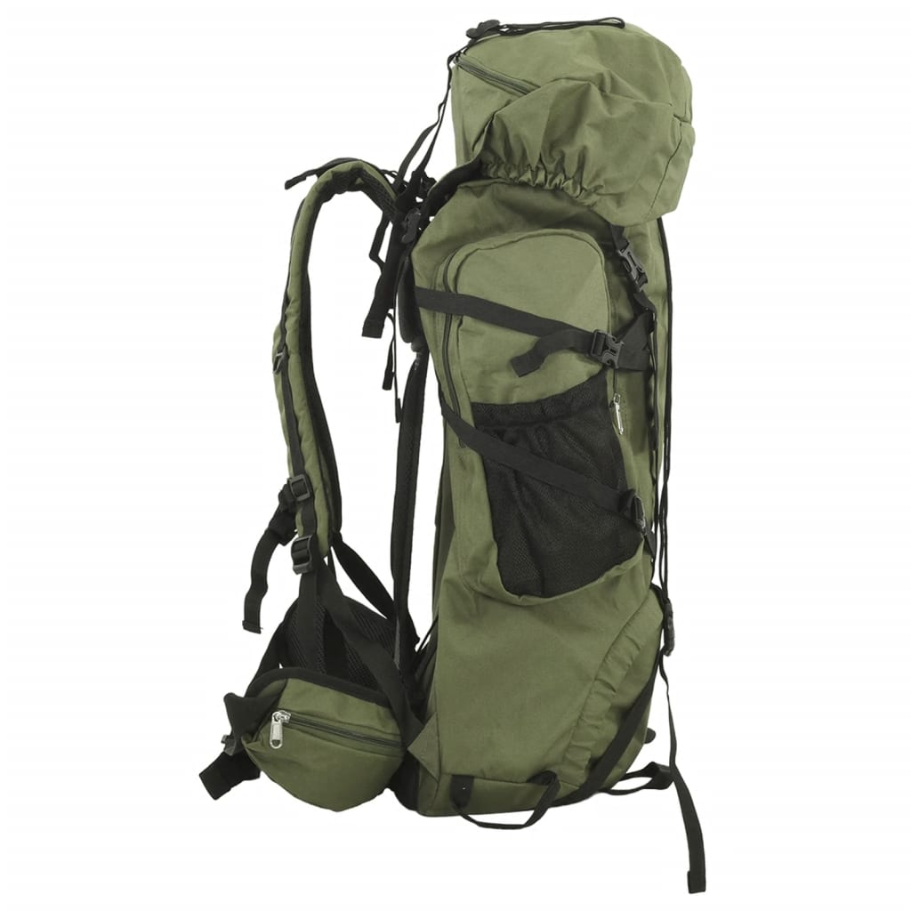 VidaXL mochila de senderismo 80 l tejido oxford verde militar