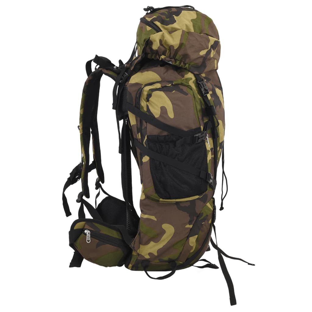 VidaXL mochila de senderismo 100 l tejido oxford camuflaje verde