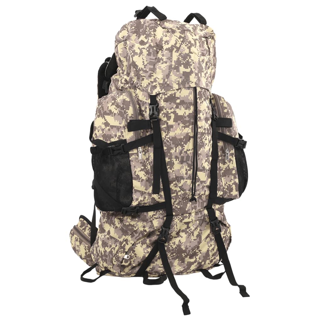 Vidaxl mochila de senderismo 100 l tejido oxford camuflaje marrón camel