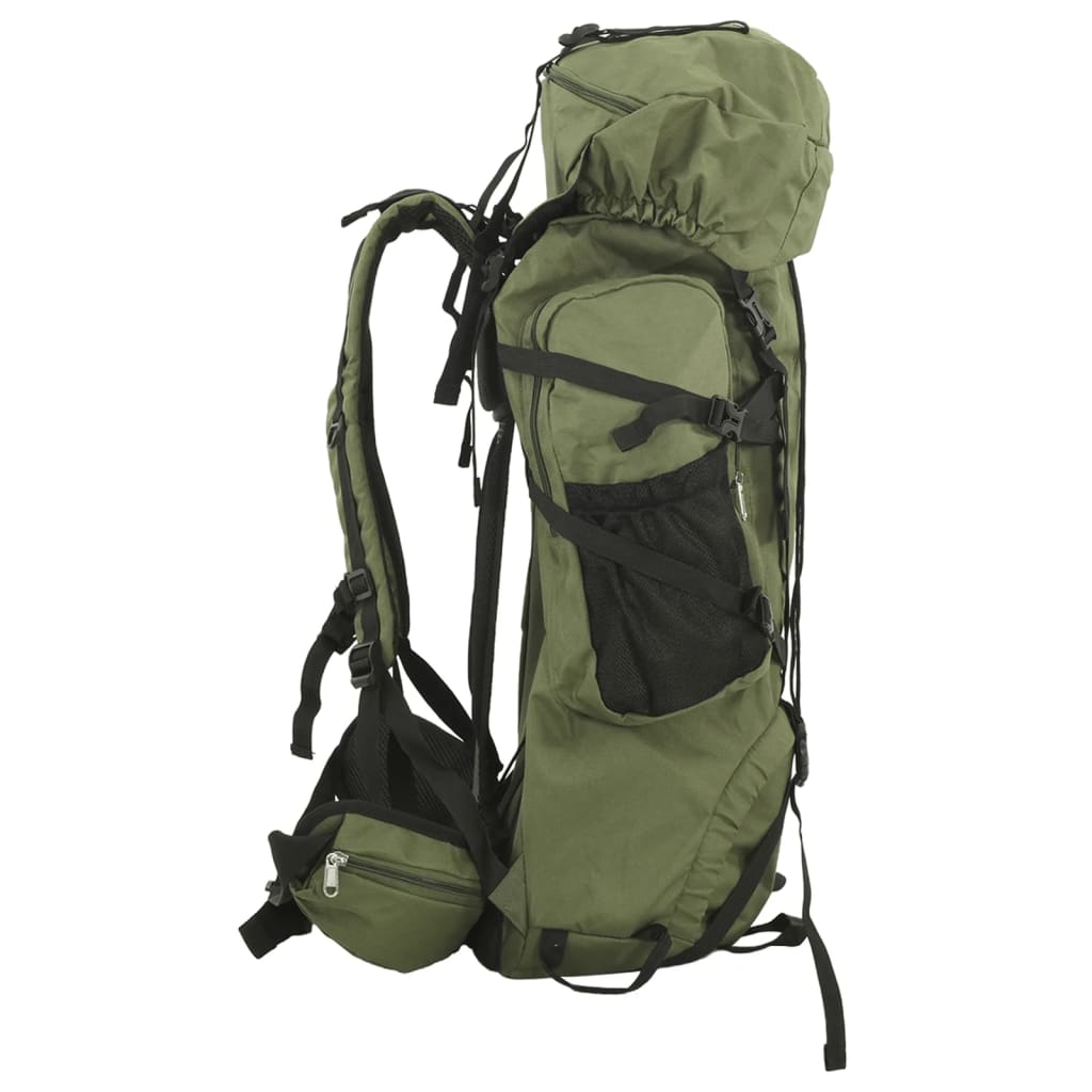 VidaXL mochila de senderismo 100 l tejido oxford verde militar