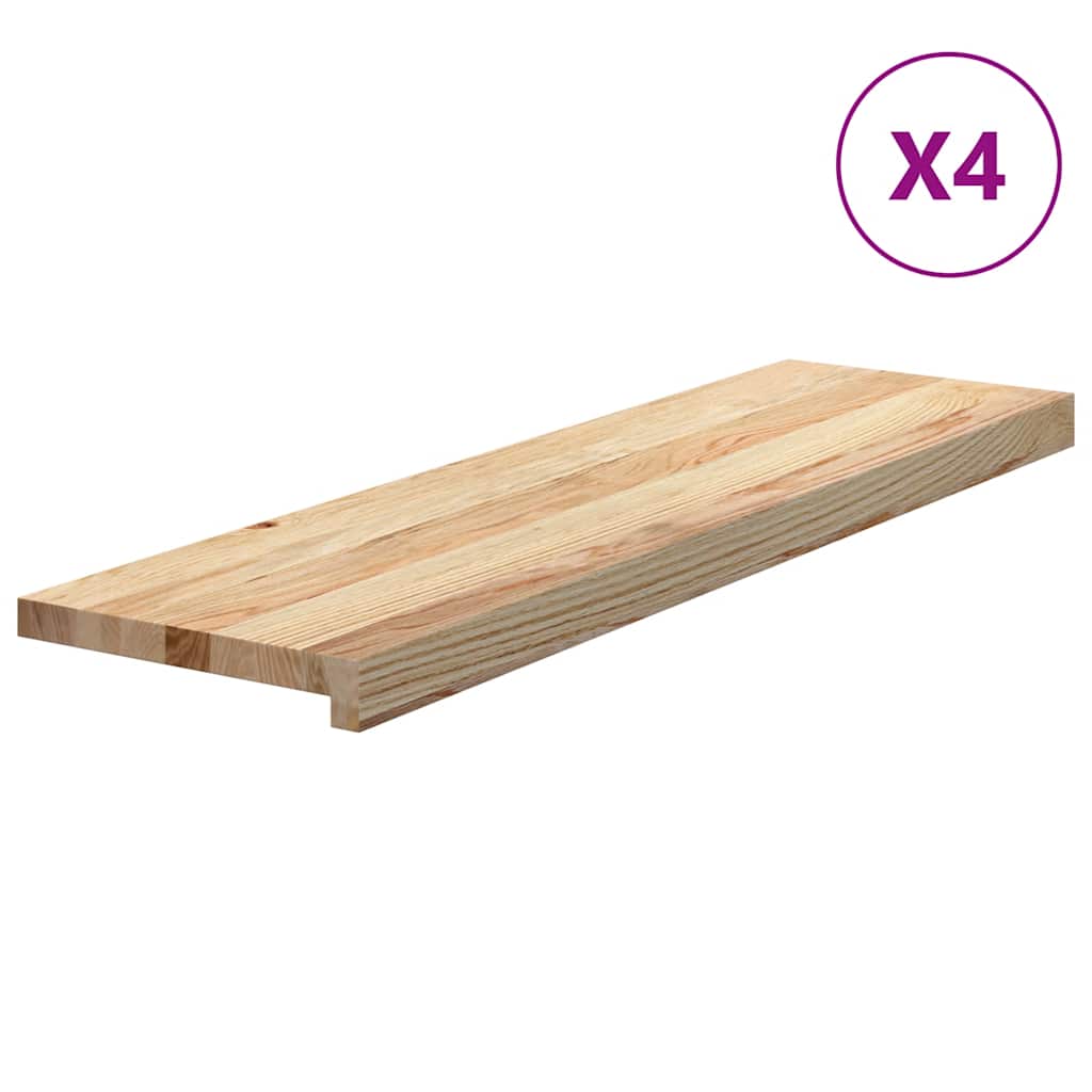 Vidaxx Treppenstufen 4 Stück 90x25x2 cm unbehandelte massive Eiche