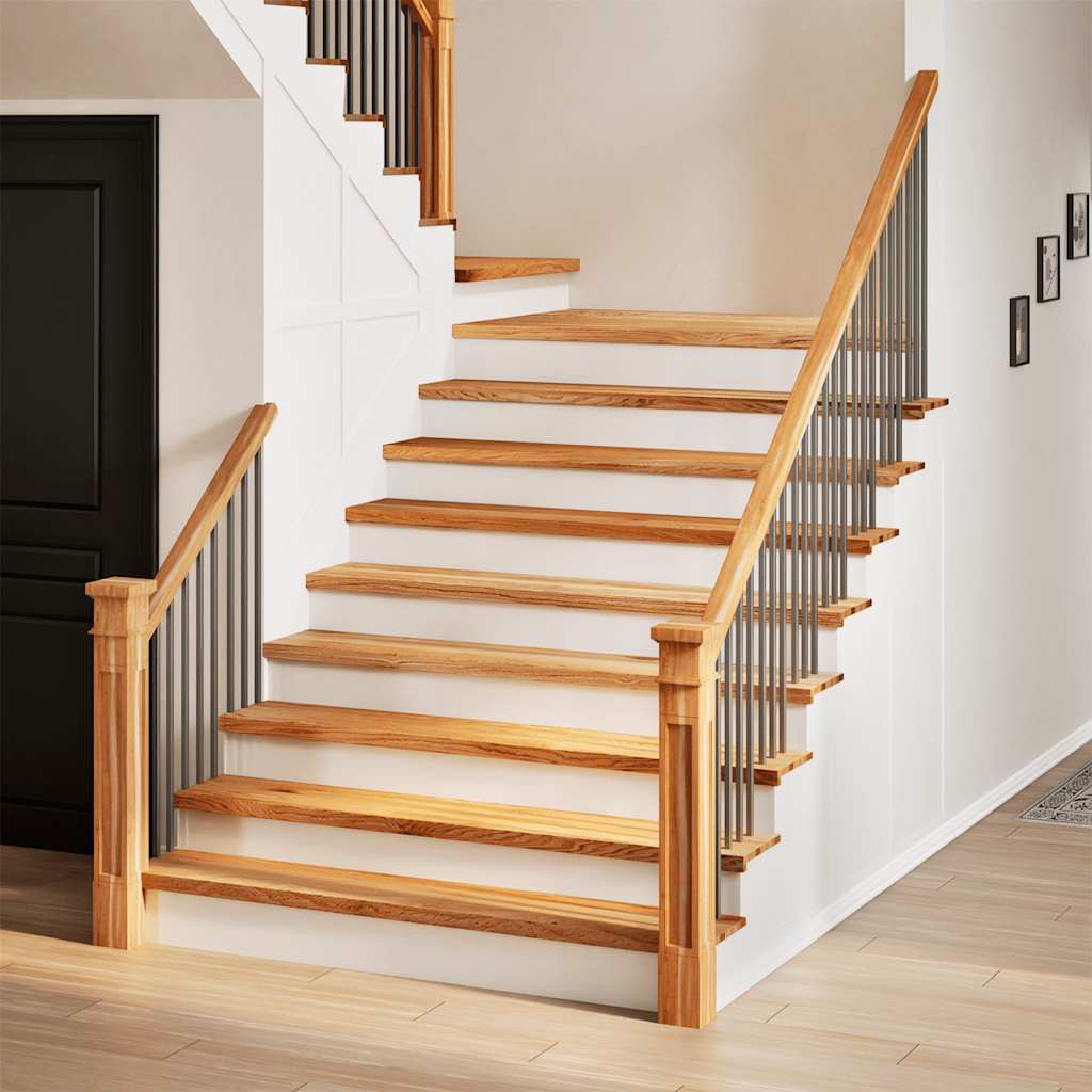 Vidaxx peldaños de escalera 4 piezas 120x30x2 cm roble macizo marrón claro