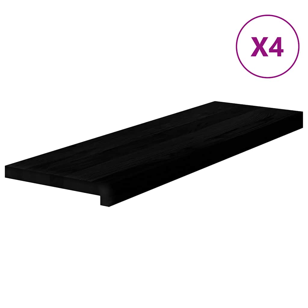 Vidaxx peldaños de escalera 4 piezas 80x25x2 cm roble macizo marrón oscuro