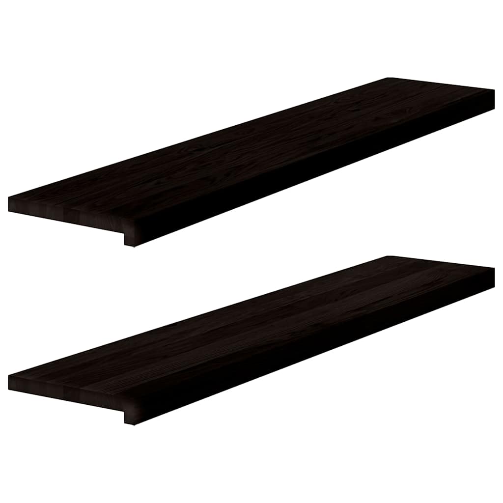 Vidaxx Treppenstufen 2 Stk. 120x30x2 cm massive Eiche dunkelbraun