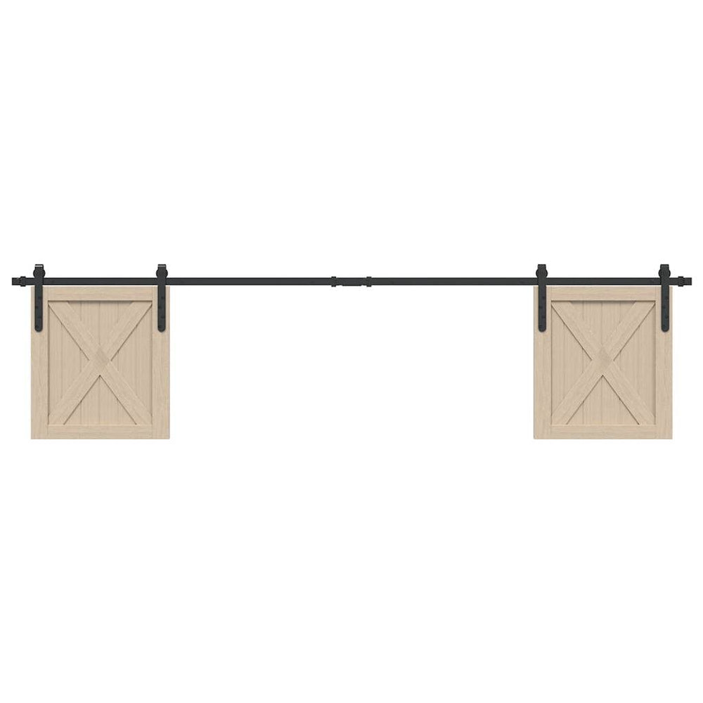 Ensemble de suspension Vidaxl pour la porte coulissante 213 cm en acier au carbone