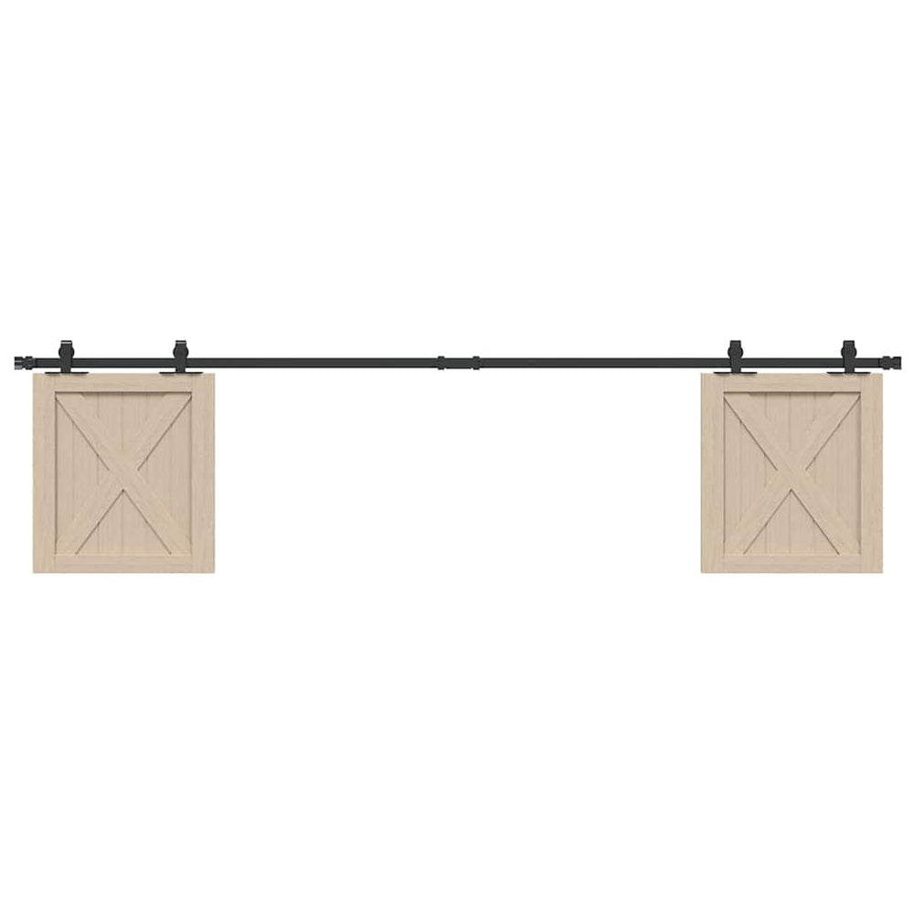 Ensemble de suspension Vidaxl pour la porte coulissante 213 cm en acier au carbone