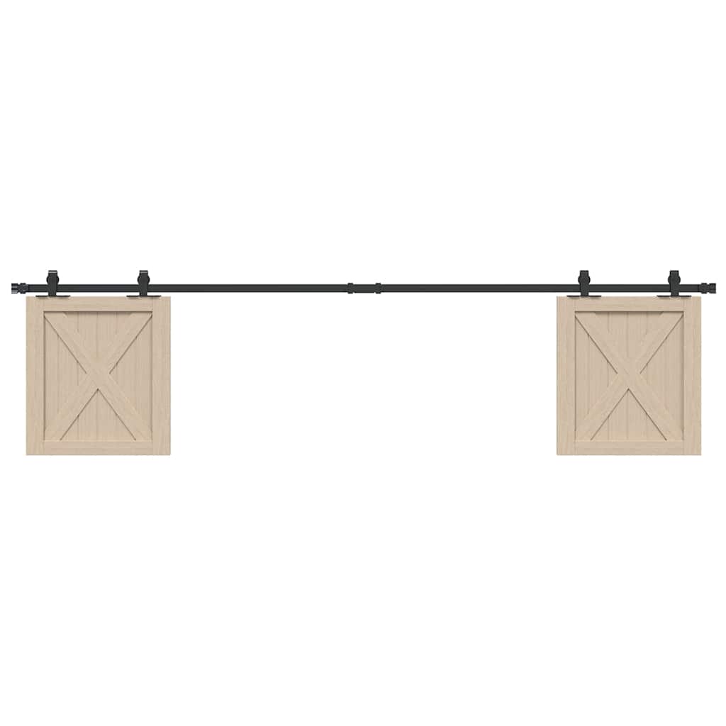 Ensemble de suspension Vidaxl pour la porte coulissante 213 cm en acier au carbone