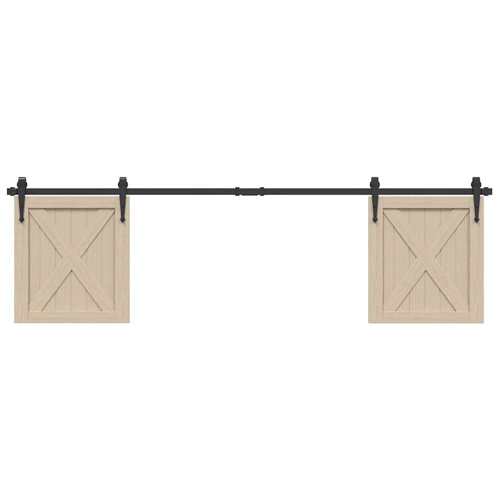 Vidaxl ophangset voor schuifdeur 183 cm koolstofstaal