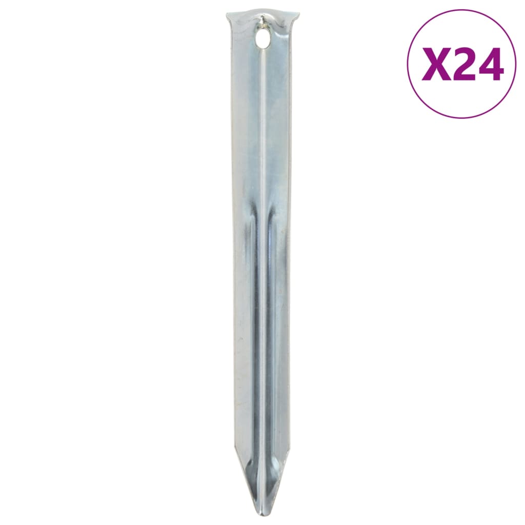 PEGAS DE TENTA VIDAXL 24 ST Ø20 mm 17 cm de acero galvanizado