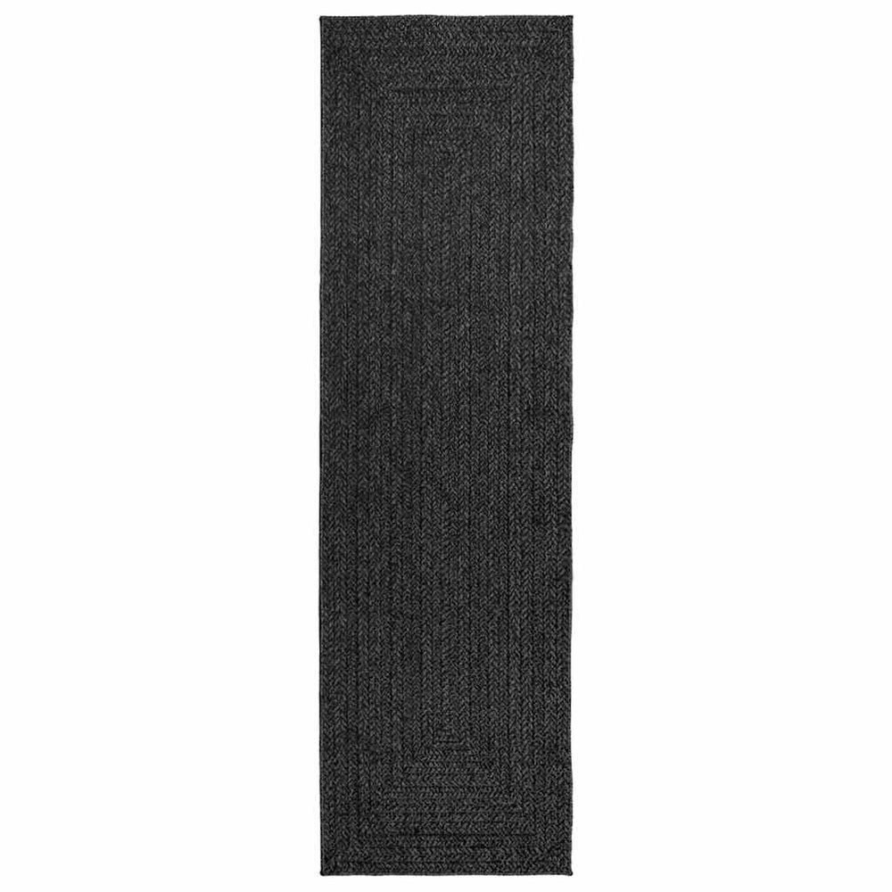 Vidaxl vloerkleed zizur binnen en buiten 80x250 cm jute look antraciet