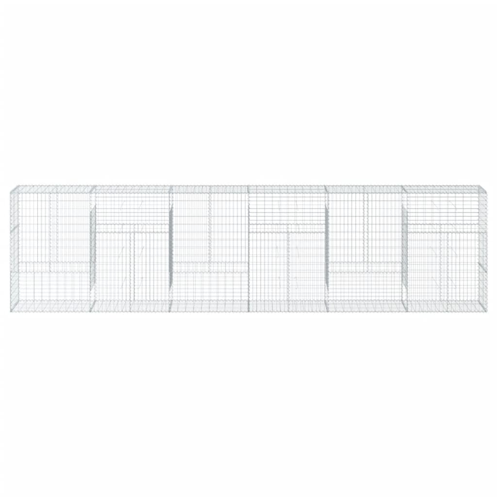 VidaXL Gabion 600x50x150 cm galvaniserat järn silverfärgat