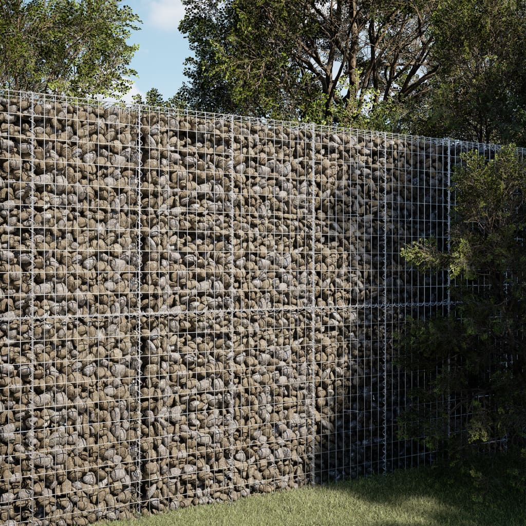 Vidaxx gabion 100x50x200 cm galvanisert jern sølvfarget