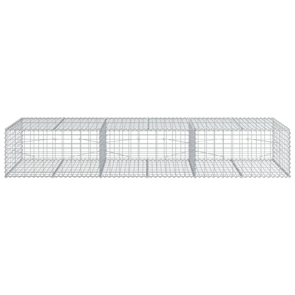 VidaXL Gabion 300x100x50 cm galvaniseret jern sølvfarvet