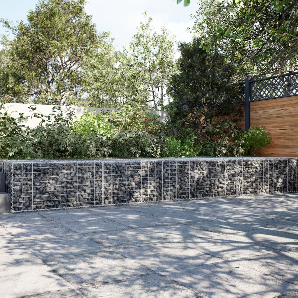 VidaXL Gabion 1100x100x50 cm pozinkované železo stříbrné barvy