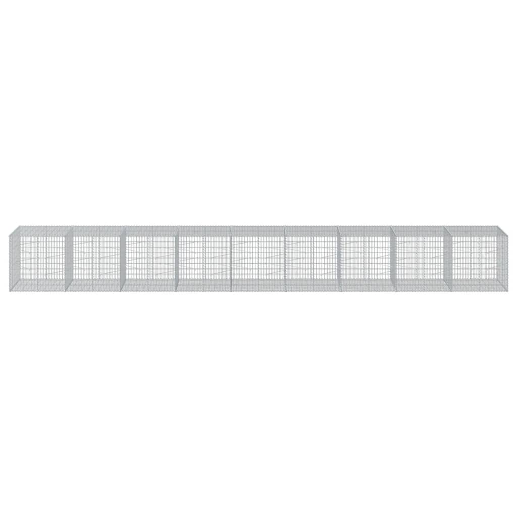 VidaXL Gabbione 900x100x100 cm in ferro zincato color argento