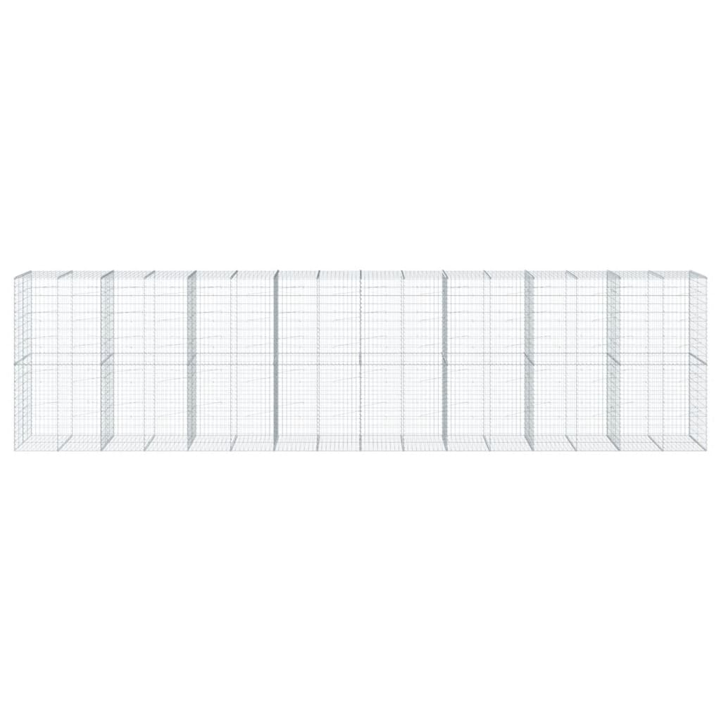 VidaXL Gabbione 800x100x200 cm in ferro zincato color argento