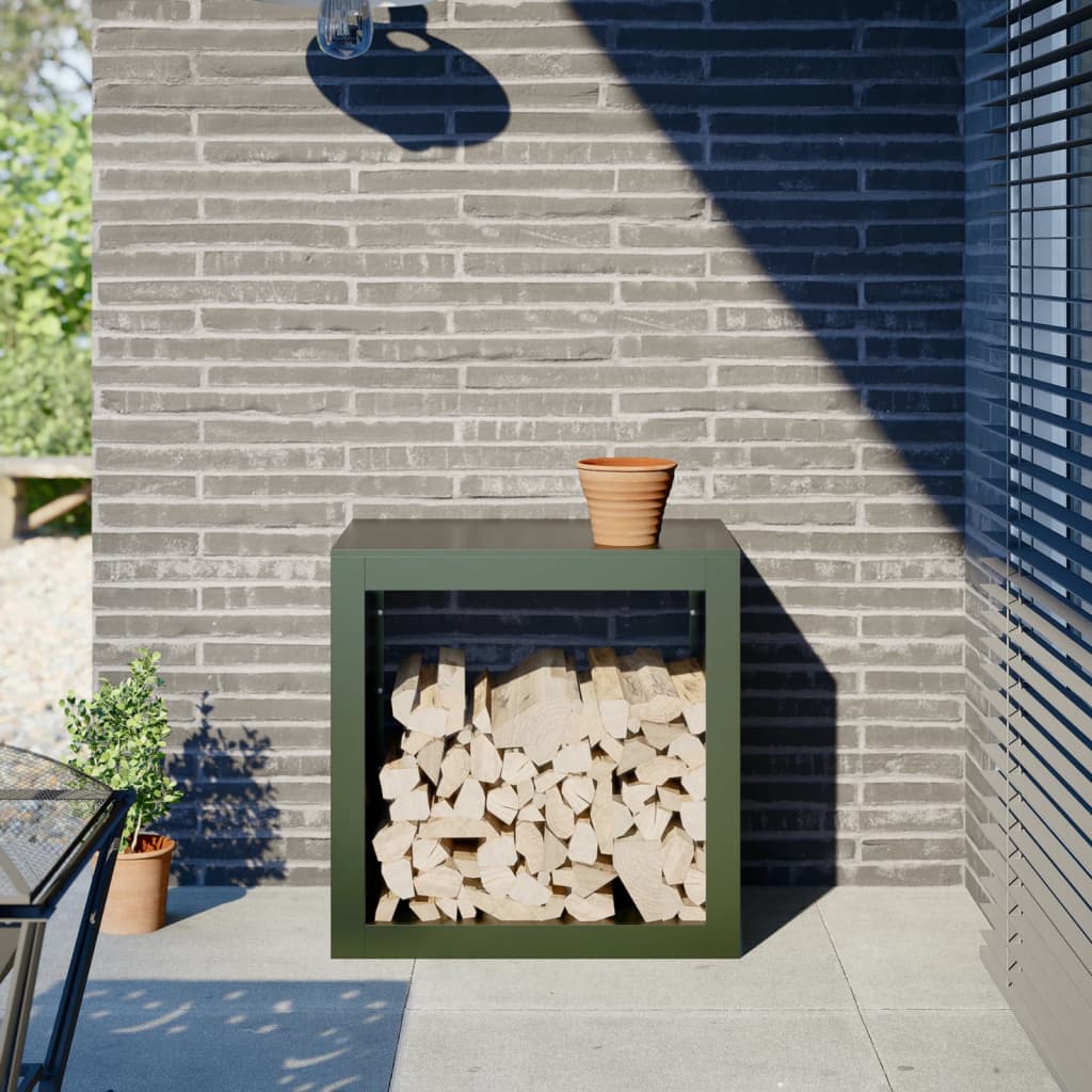 Vidaxx firewood rack 60x40x60 cm steel green