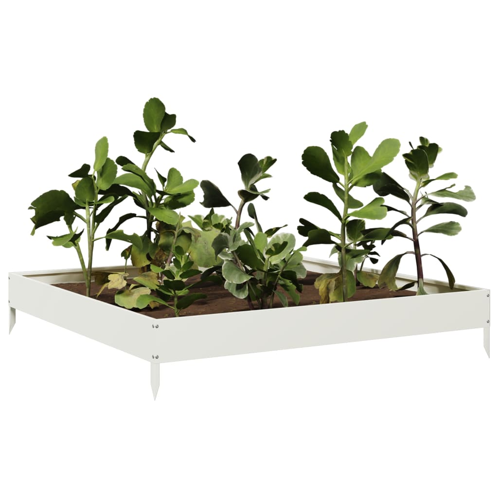 Vidaxx planter raised 100x100x18.5 cm steel white