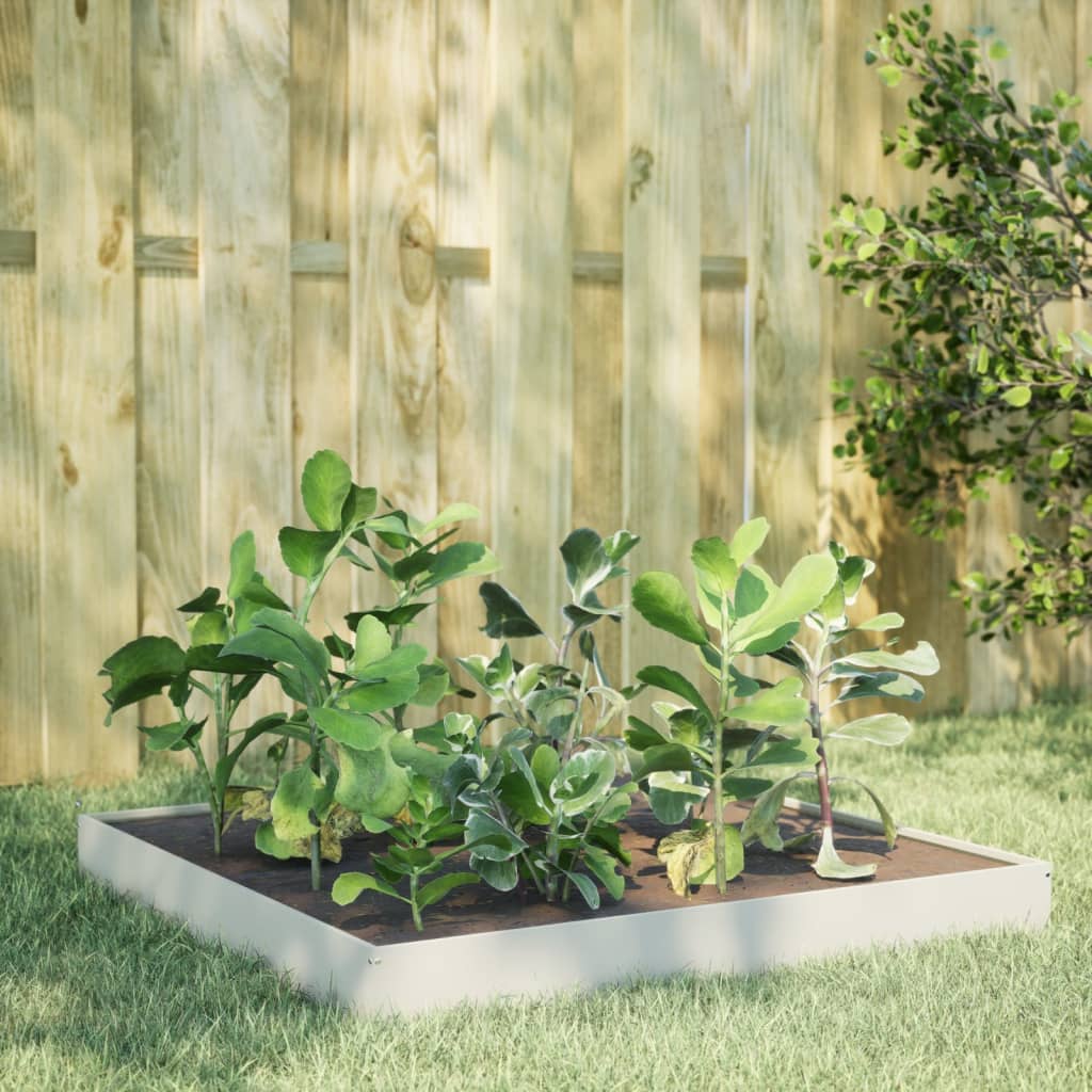 Vidaxx planter raised 100x100x18.5 cm steel white