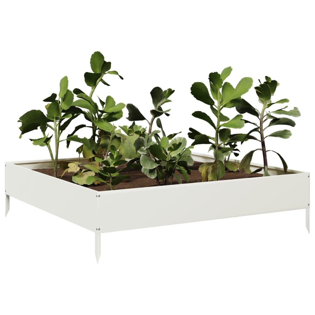 Vidaxx planter raised 100x100x26 cm steel white