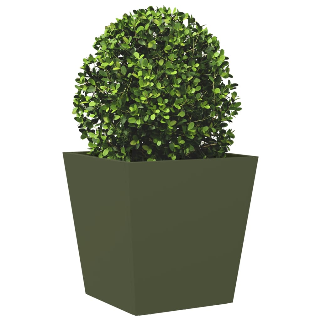 Vidaxx planter 40x40x40 cm steel olive green