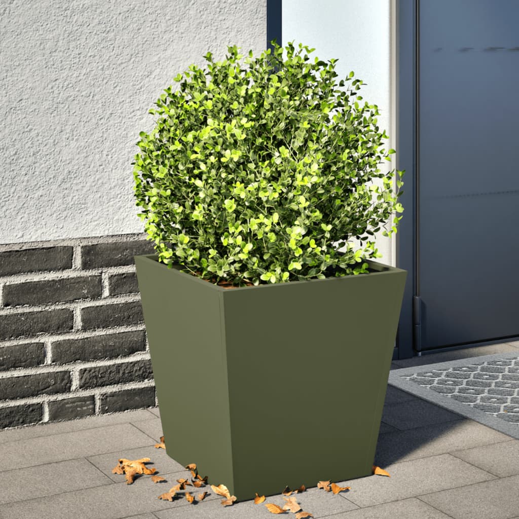 Vidaxx planter 40x40x40 cm steel olive green