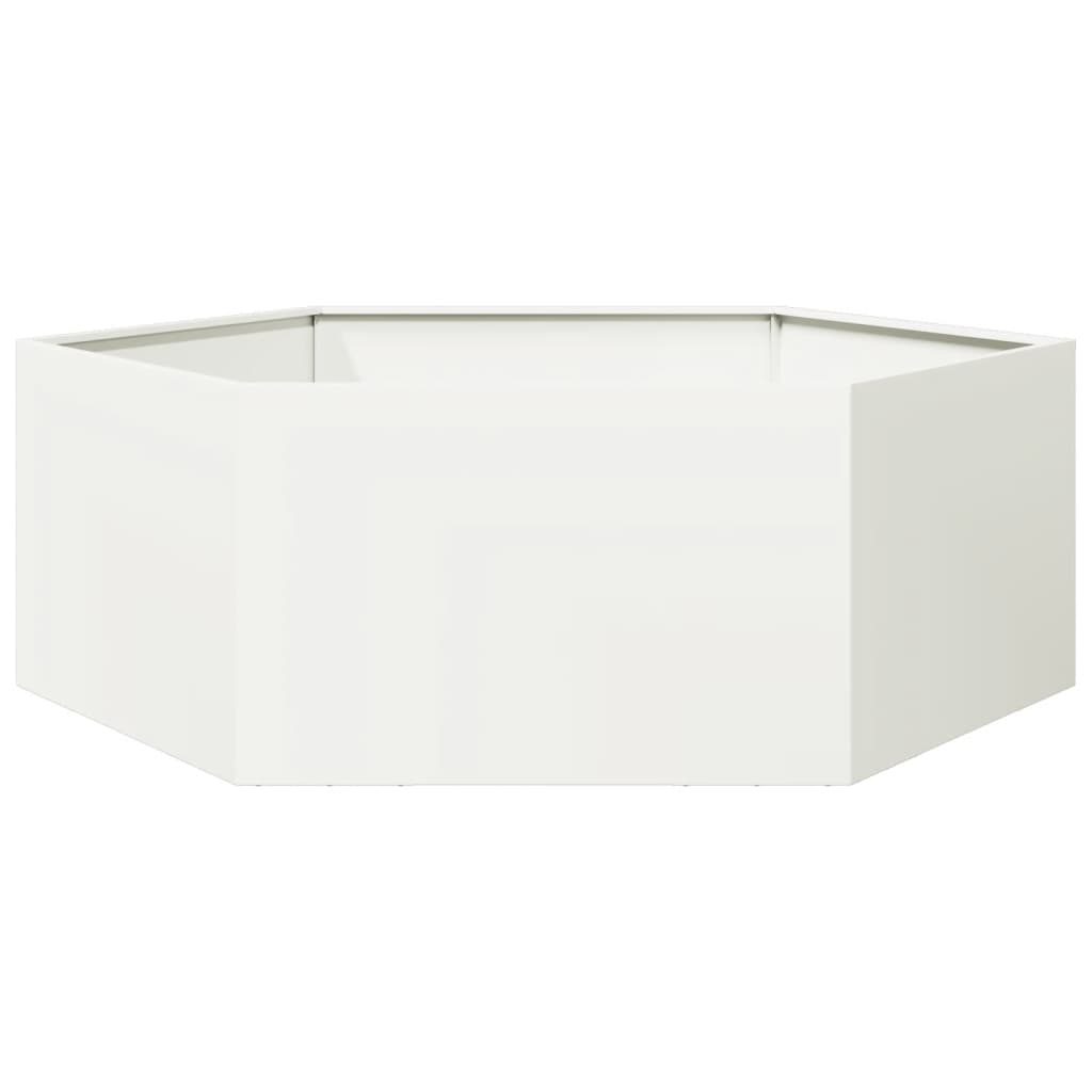 Vidaxx planter hexagon 138x120x45 cm steel white