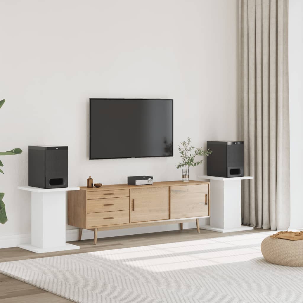 Стойки за тонколони Vidaxx 2 бр. 30x30x60 см обработено дърво бели