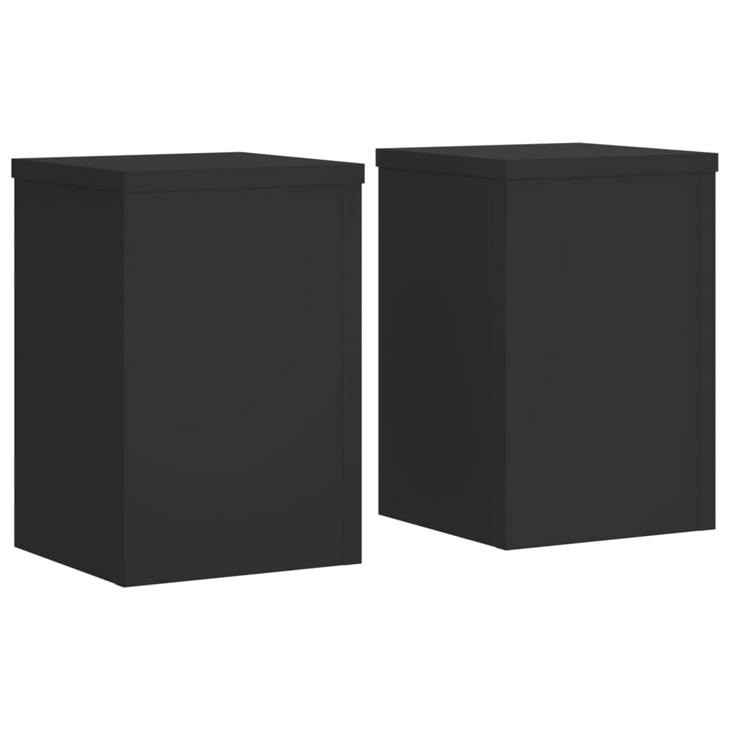 VidaXL soportes para plantas 2 piezas 20x20x30 cm madera procesada negro
