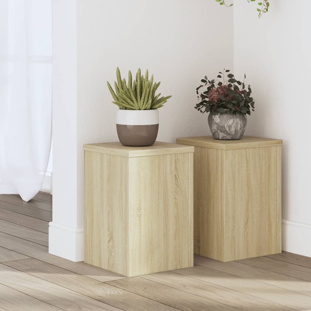 VidaXL plant stands 2 pcs 20x20x30 cm engineered wood sonoma oak