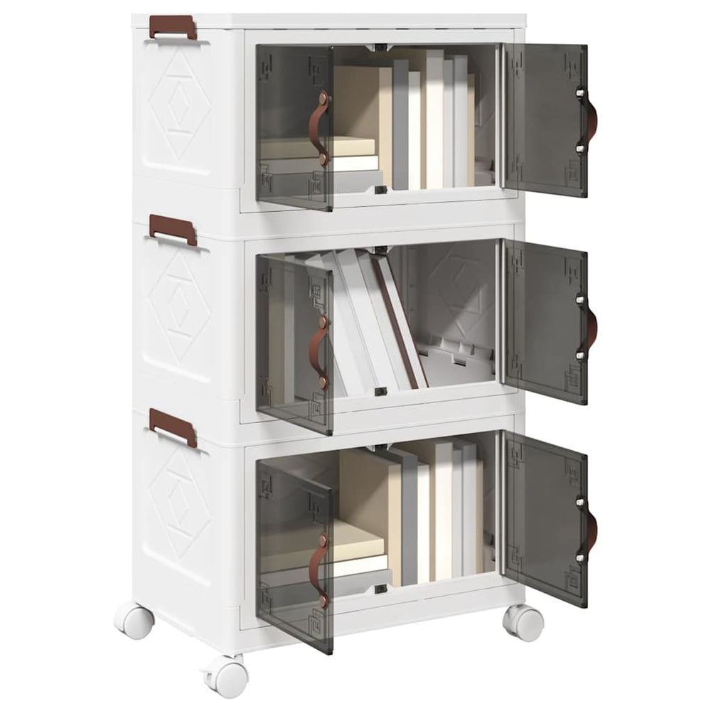 Boîte de rangement Vidaxl Empilable avec roues 3 couches 28 L 48.5x29.5x86 cm